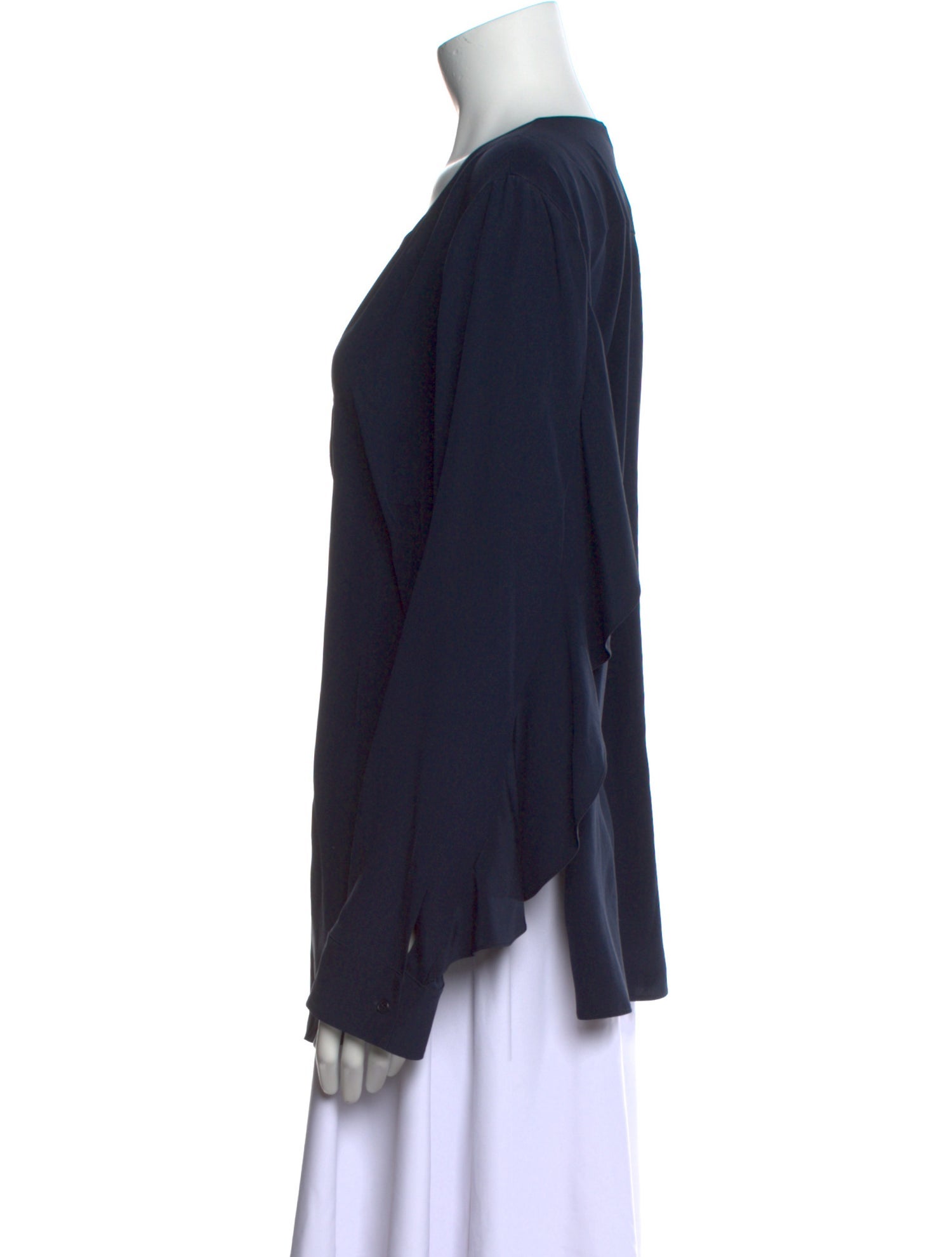 Akris Punto Silk V-Neck Blouse