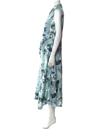 Akris Punto Floral Print Long Dress