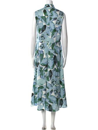 Akris Punto Floral Print Long Dress