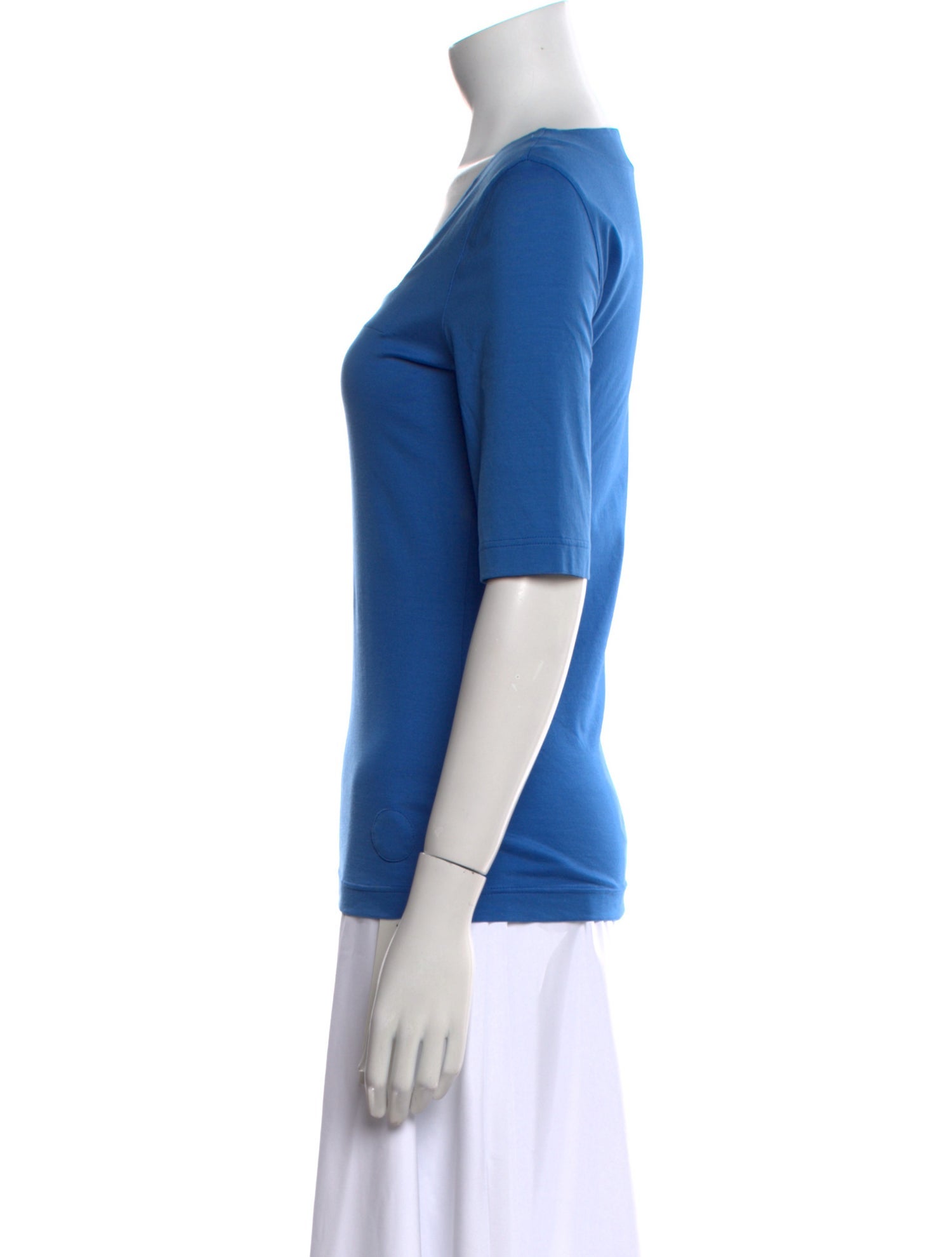 Akris Punto Square Neckline Short Sleeve Top