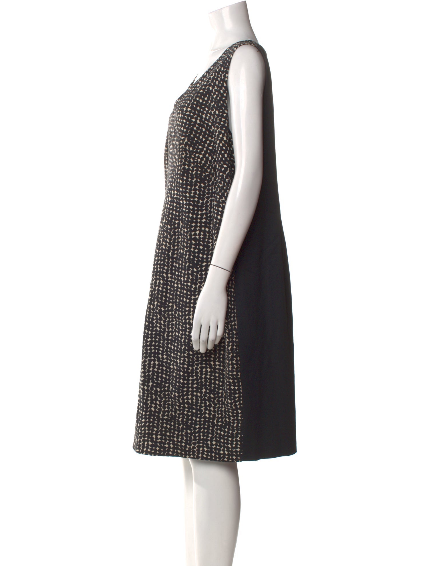 Akris Punto Polka Dot Print Knee-Length Dress