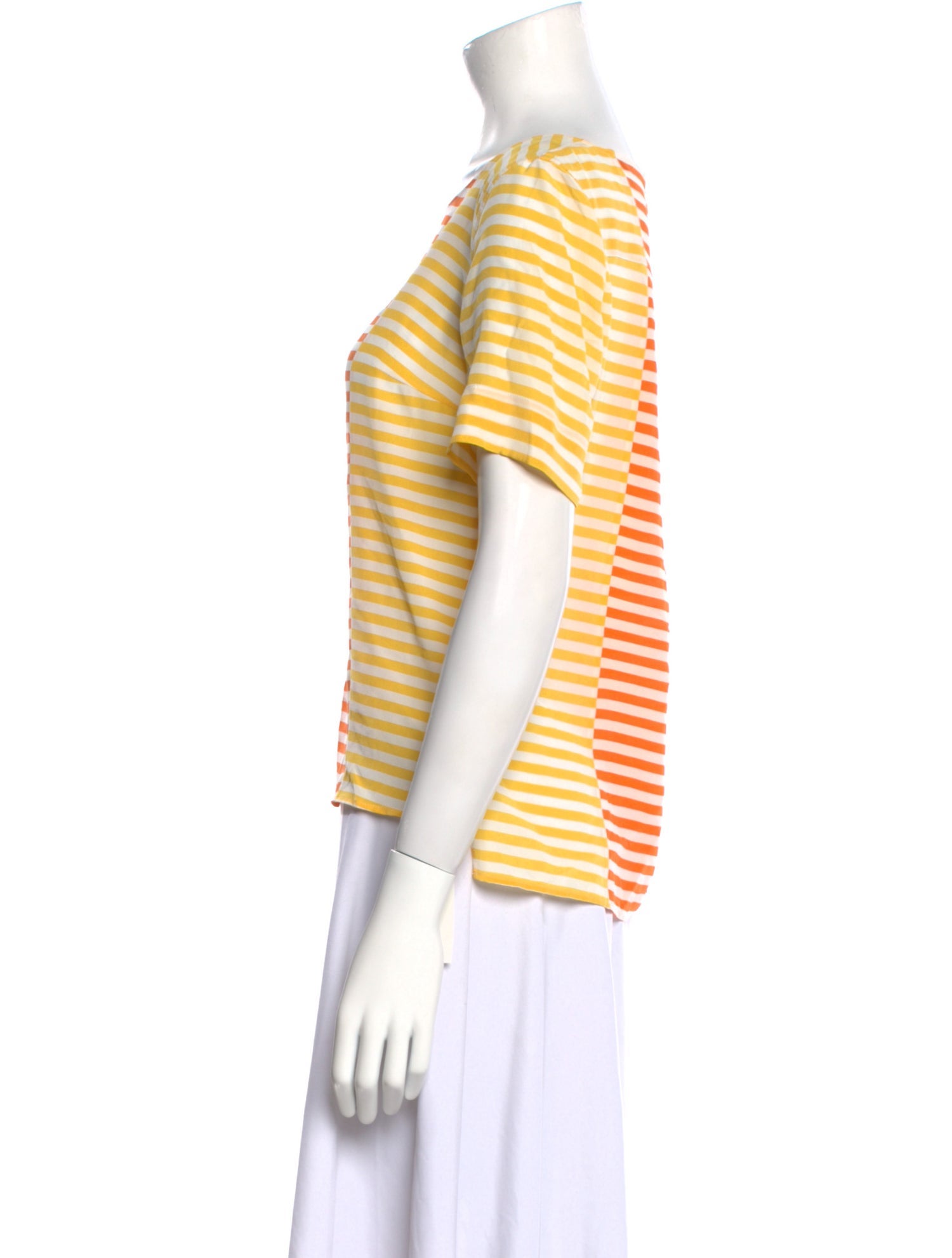 Akris Punto Silk Striped T-Shirt