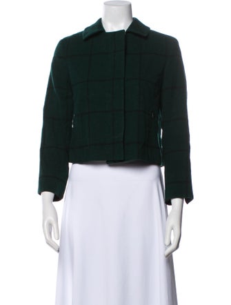 Akris Punto Wool Plaid Print Evening Jacket