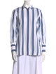 Akris Punto Striped Long Sleeve Button-Up Top