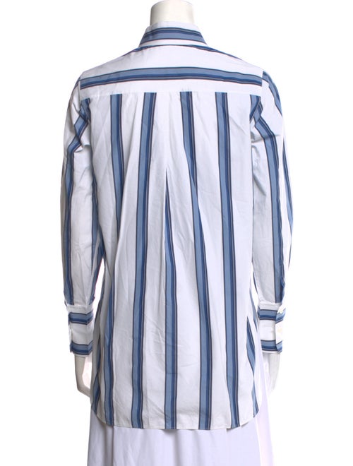 Akris Punto Striped Long Sleeve Button-Up Top