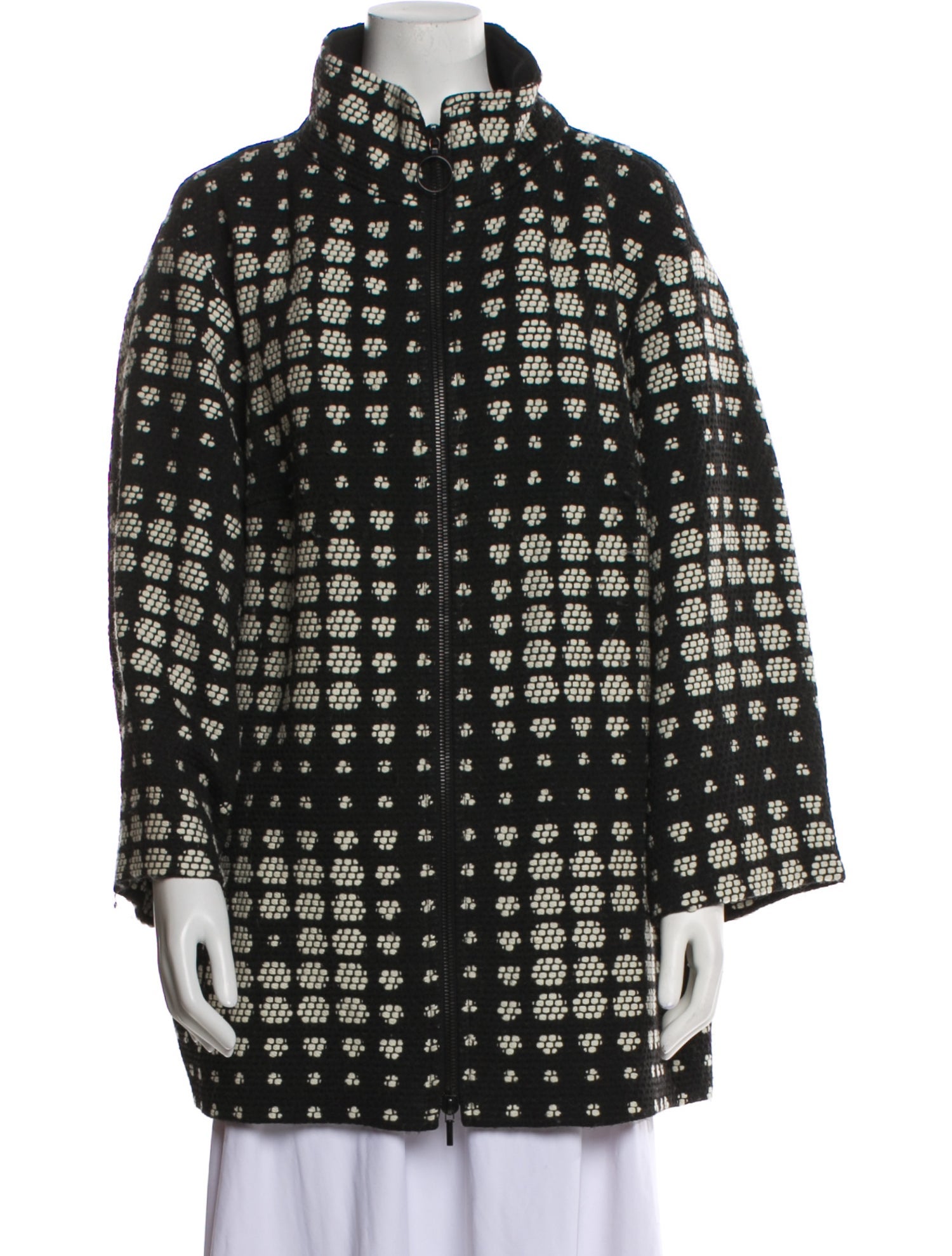 Akris Punto Wool Polka Dot Print Coat