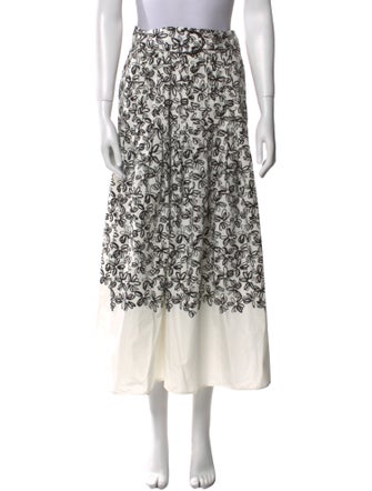 Akris Punto Floral Print Midi Length Skirt