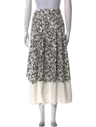 Akris Punto Floral Print Midi Length Skirt