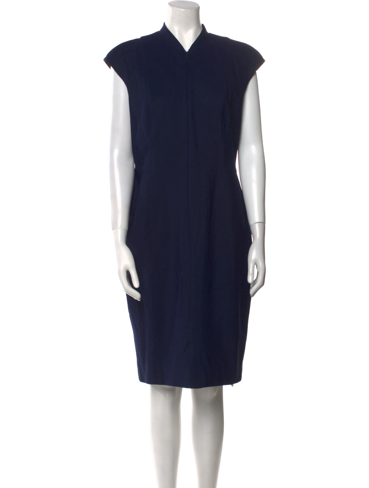 Akris Punto V-Neck Knee-Length Dress