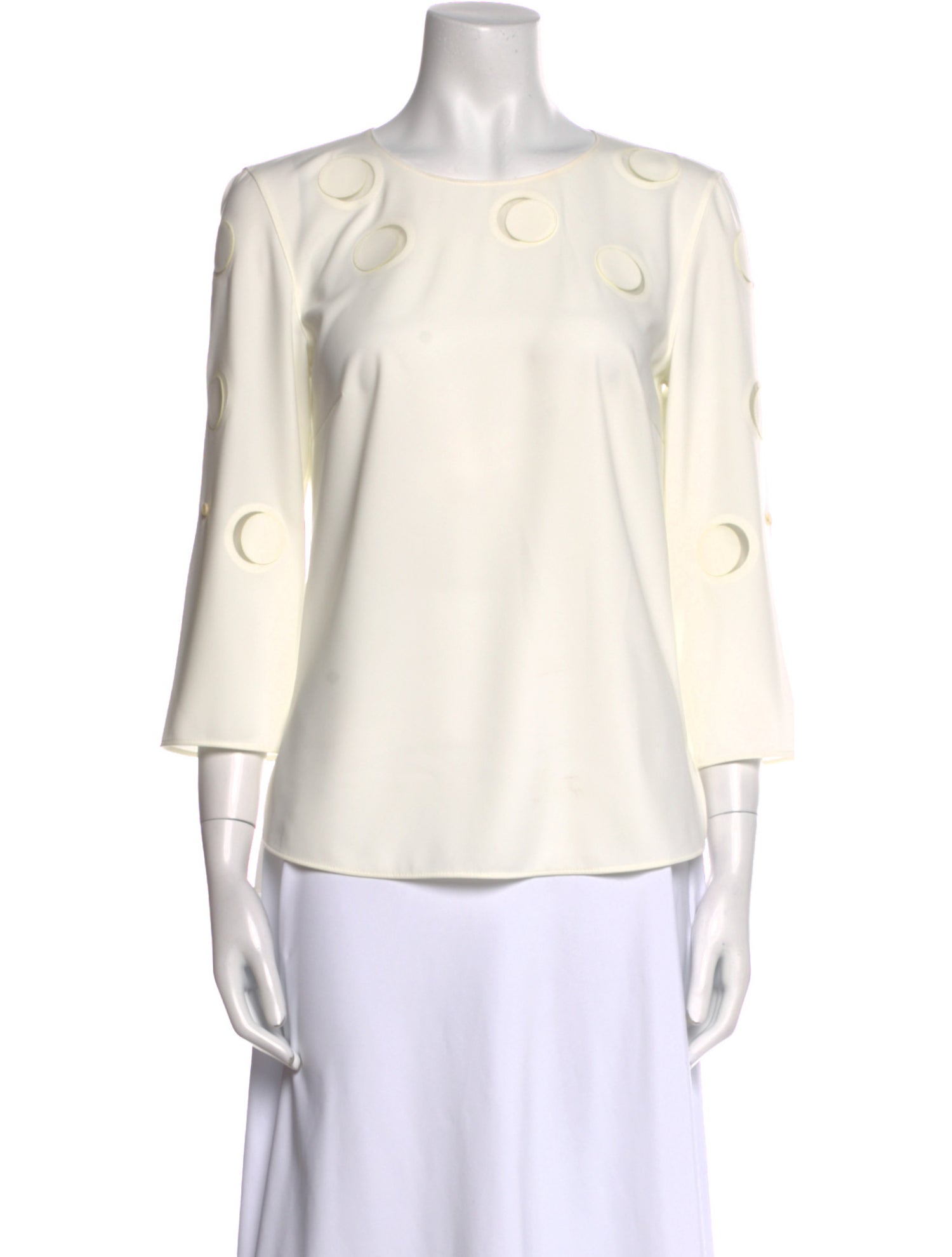 Akris Punto Crew Neck Three-Quarter Sleeve Top