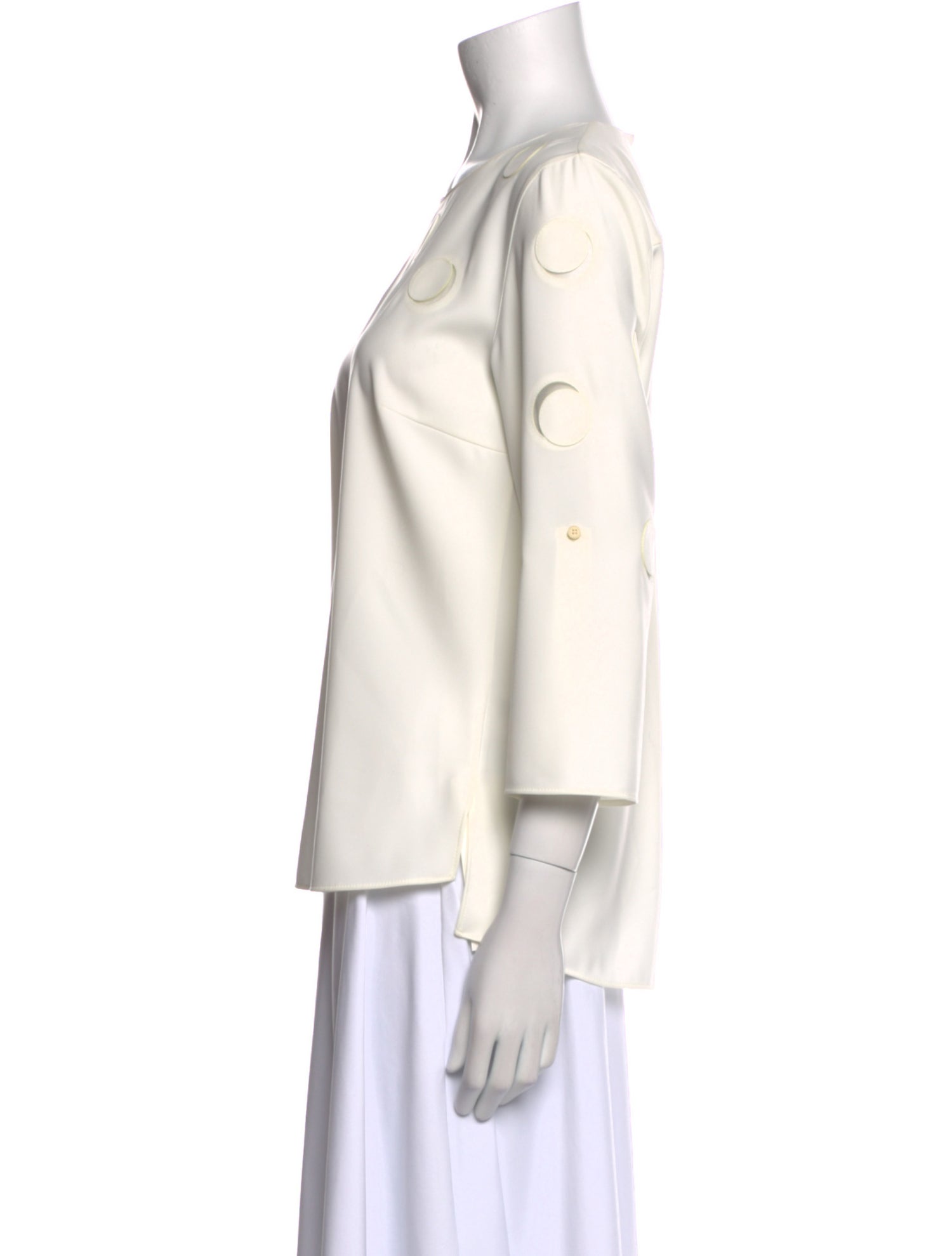 Akris Punto Crew Neck Three-Quarter Sleeve Top