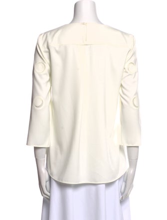 Akris Punto Crew Neck Three-Quarter Sleeve Top