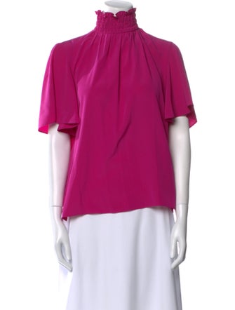 Akris Punto Silk Mock Neck Blouse