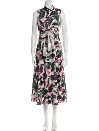 Akris Punto Floral Print Long Dress