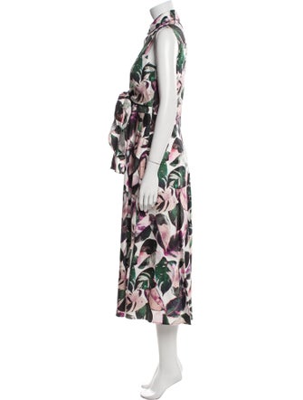 Akris Punto Floral Print Long Dress
