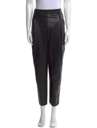 Akris Punto Goat Leather Straight Leg Pants