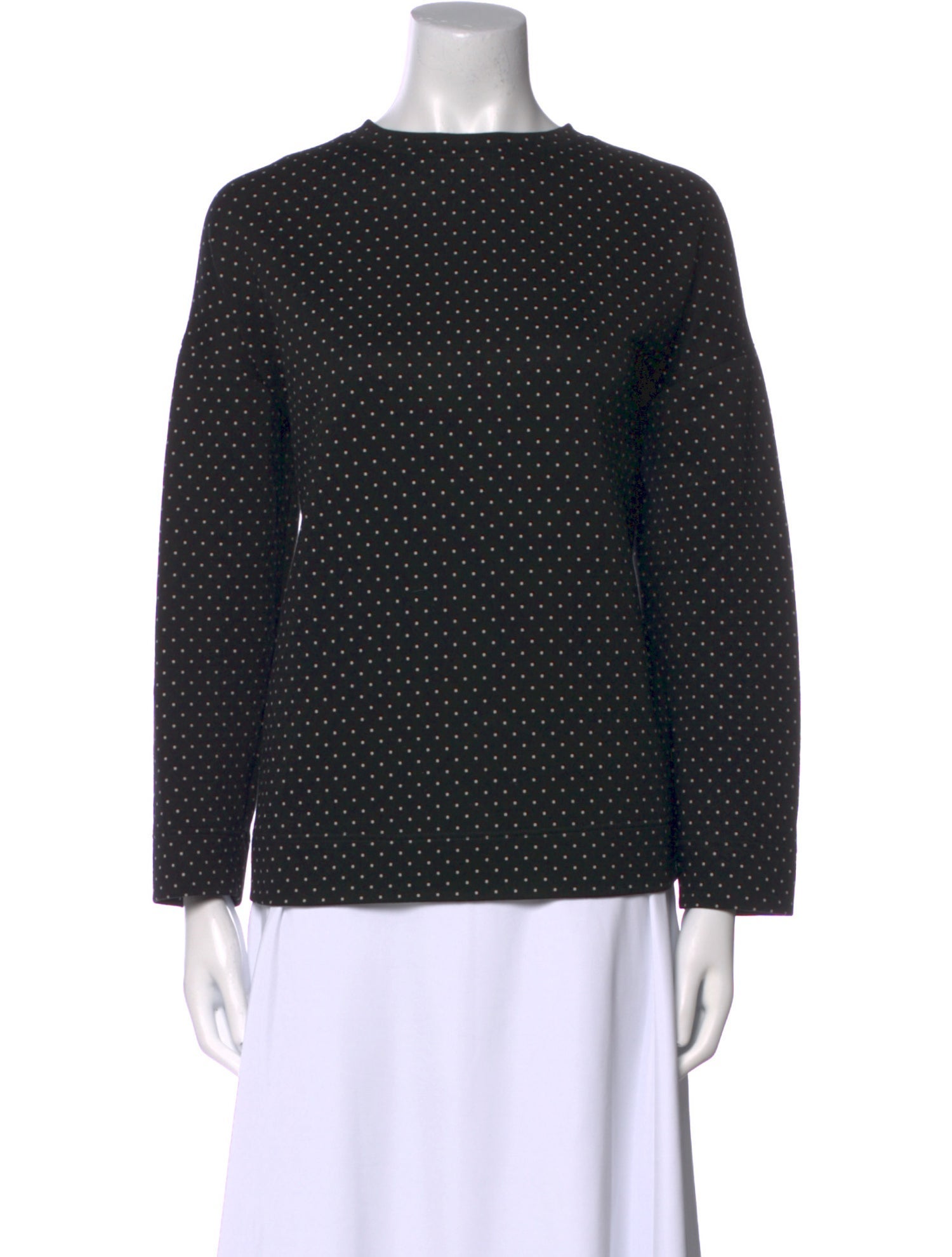 Akris Punto Polka Dot Print Bateau Neckline Blouse