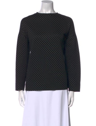 Akris Punto Polka Dot Print Bateau Neckline Blouse