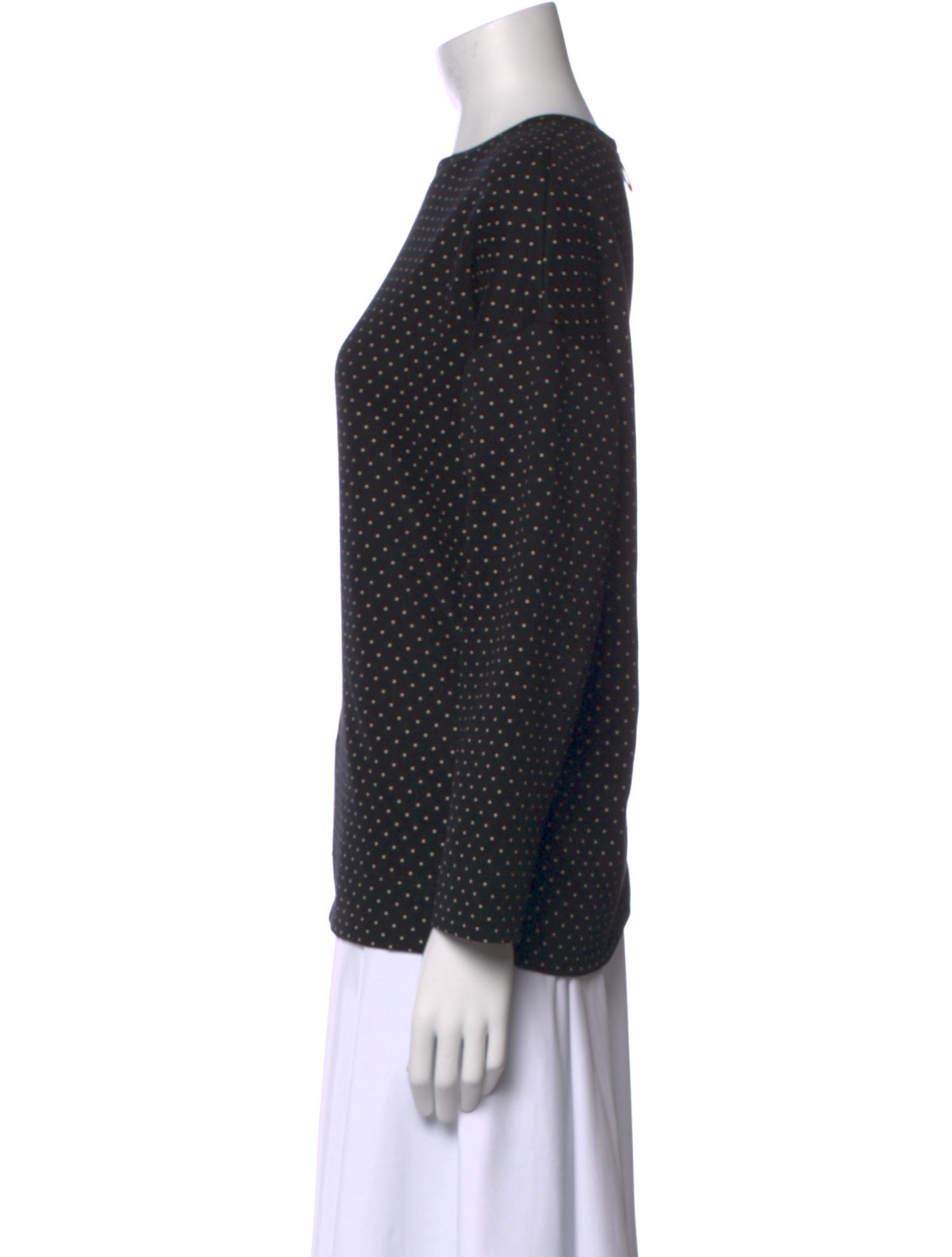 Akris Punto Polka Dot Print Bateau Neckline Blouse