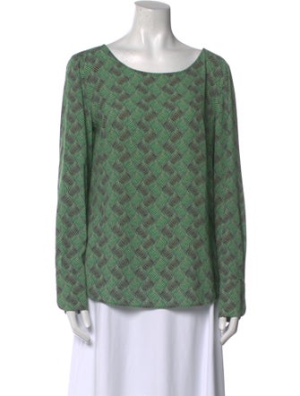 Akris Punto Printed Scoop Neck Blouse