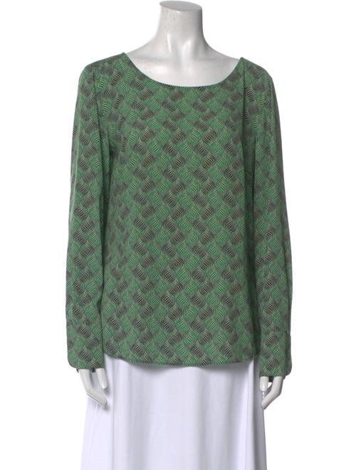 Akris Punto Printed Scoop Neck Blouse