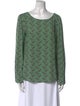 Akris Punto Printed Scoop Neck Blouse