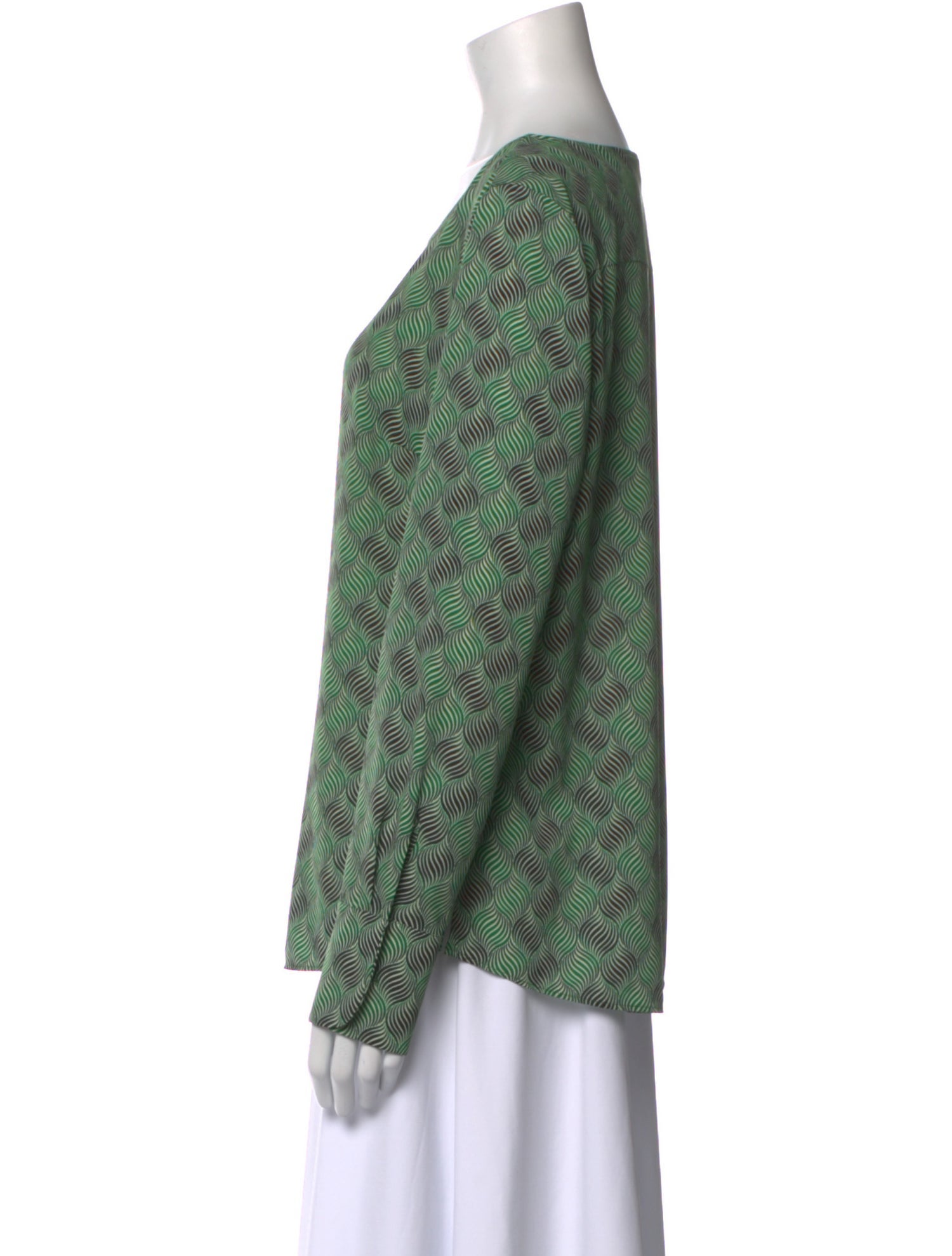 Akris Punto Printed Scoop Neck Blouse