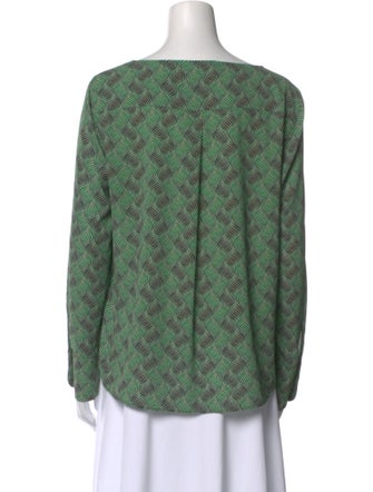 Akris Punto Printed Scoop Neck Blouse