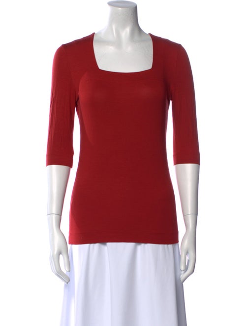 Akris Punto Square Neckline Three-Quarter Sleeve Top