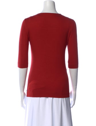 Akris Punto Square Neckline Three-Quarter Sleeve Top