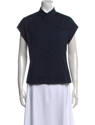 Akris Punto Short Sleeve Button-Up Top