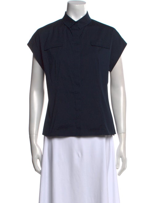 Akris Punto Short Sleeve Button-Up Top