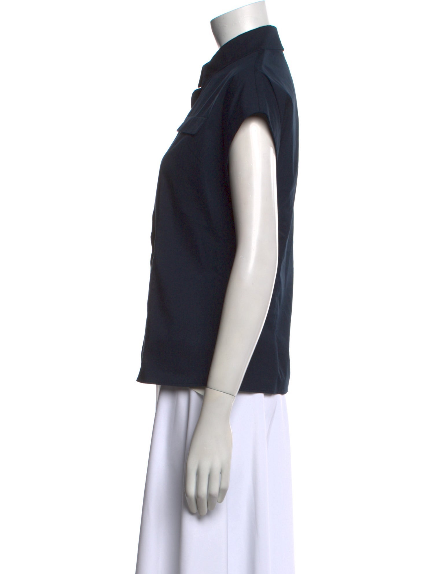 Akris Punto Short Sleeve Button-Up Top