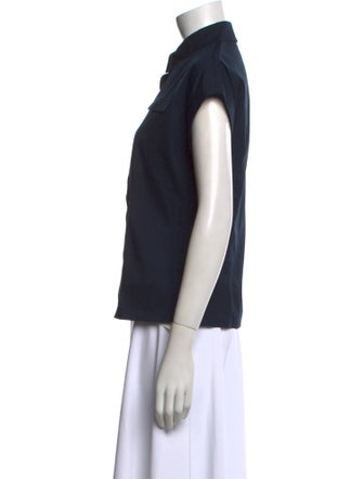 Akris Punto Short Sleeve Button-Up Top