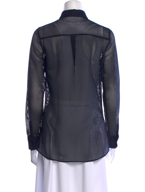 Akris Punto Plaid Print Long Sleeve Button-Up Top