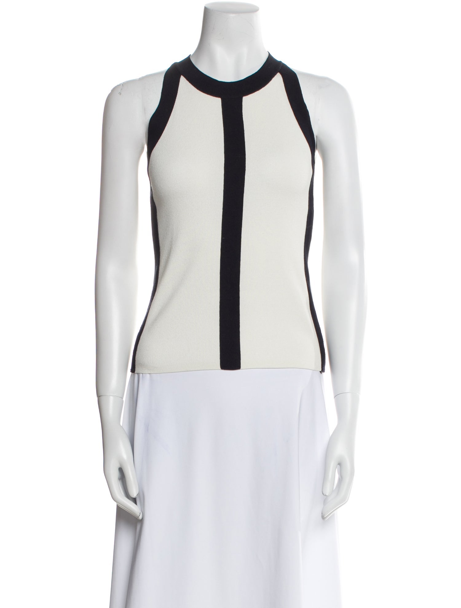 Akris Punto Colorblock Pattern Crew Neck Top