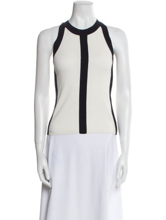 Akris Punto Colorblock Pattern Crew Neck Top