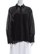 Akris Punto Lace Pattern Long Sleeve Button-Up Top