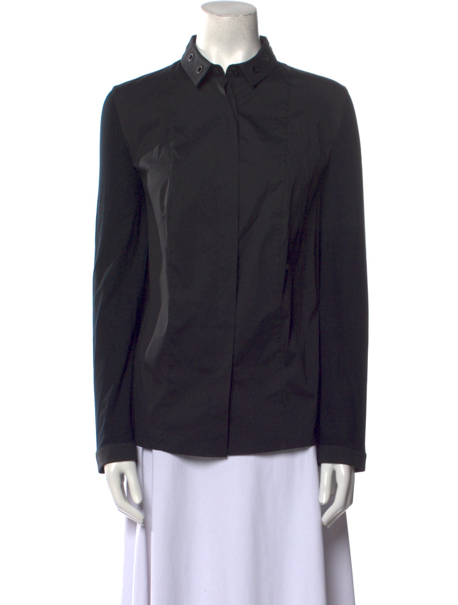 Akris Punto Long Sleeve Button-Up Top
