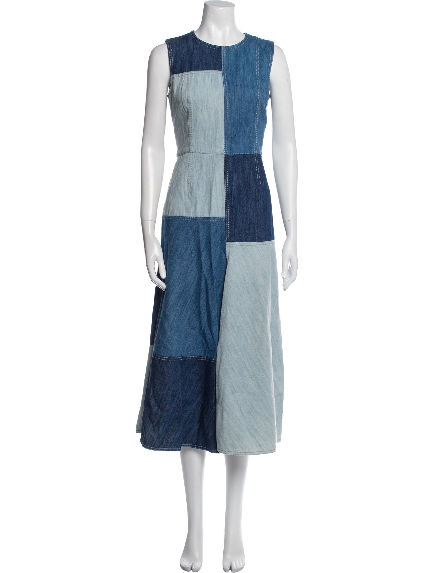 Akris Punto Colorblock Pattern Long Dress