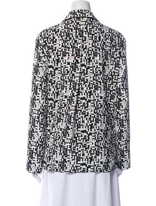 Akris Punto Printed Long Sleeve Button-Up Top