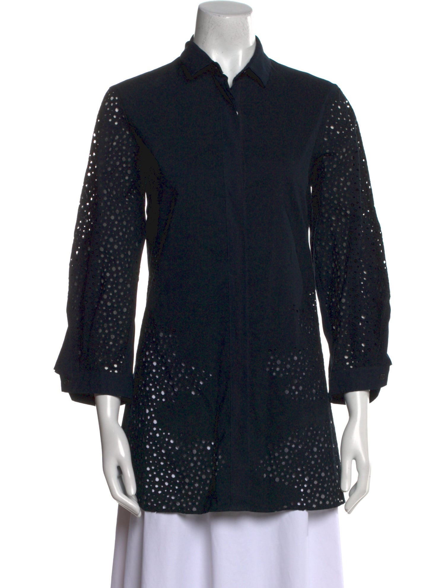 Akris Punto Polka Dot Print Three-Quarter Sleeve Tunic