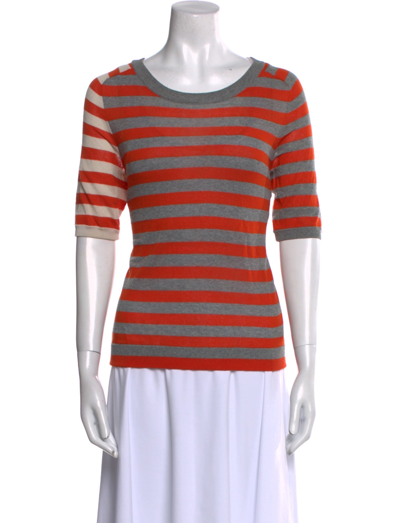 Akris Punto Striped Scoop Neck Sweater