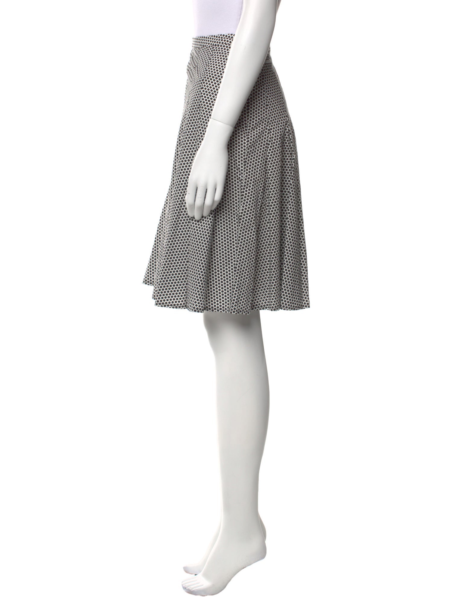 Akris Punto Polka Dot Print Knee-Length Skirt