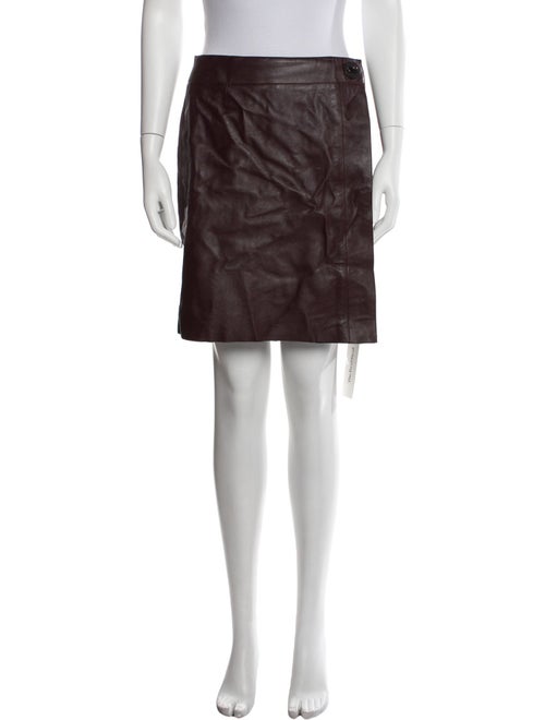 Akris Punto Lamb Leather Mini Skirt