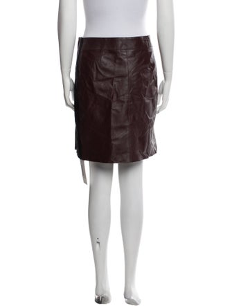 Akris Punto Lamb Leather Mini Skirt