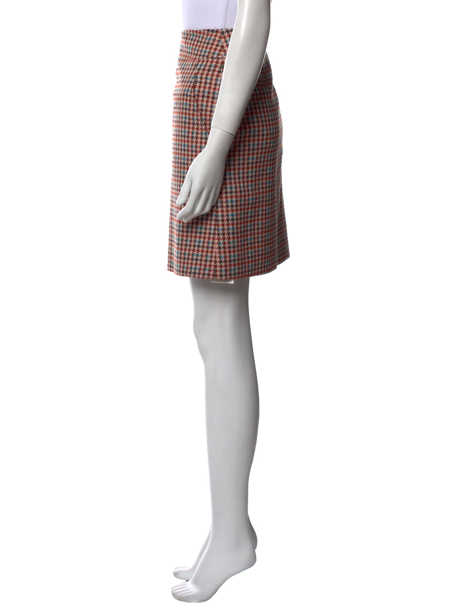 Akris Punto Houndstooth Print Mini Skirt