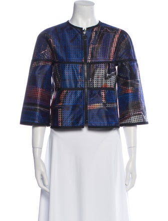 Akris Punto Plaid Print Evening Jacket
