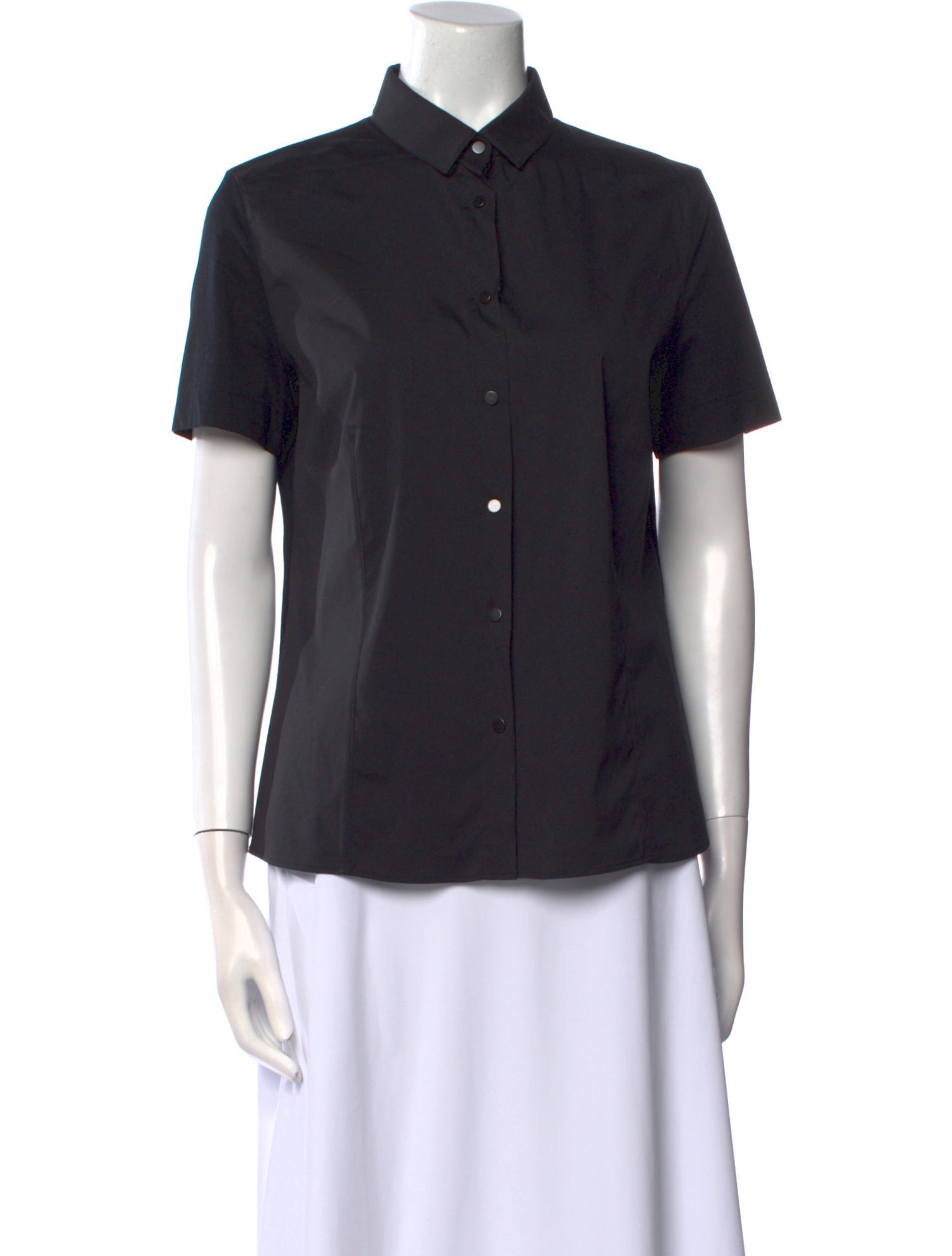 Akris Punto Short Sleeve Button-Up Top