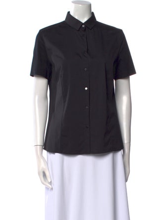 Akris Punto Short Sleeve Button-Up Top